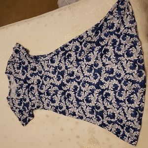 Navy Paisley Design Dress
